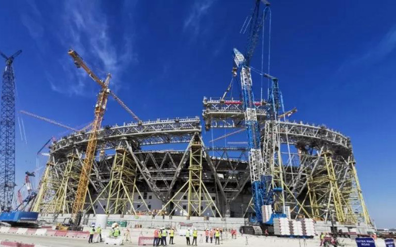 The hoisting of the main steel structure of the main stadium of the 2022 World Cup - Lusail Stadium project has been completed!